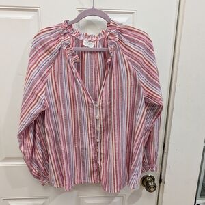 Elegant Striped Button-Down Blouse